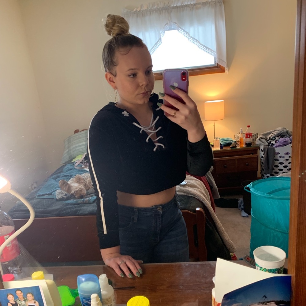 Black crop top sweater